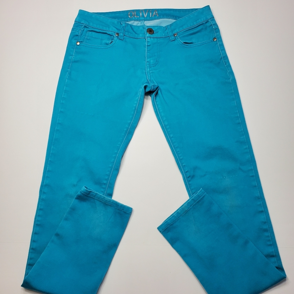 dELiA*s Olivia Skinny Jeans Turquoise Blue Size 5
